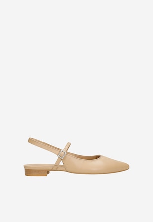 Balerini  bej cu călcâi deschis damă