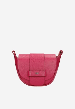 Mała skórzana torebka damska w kolorze różowym
