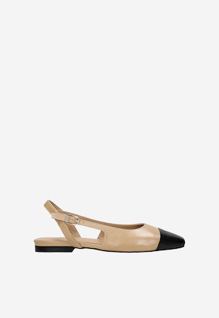 Balerini in două culori cu călcâi deschis damă