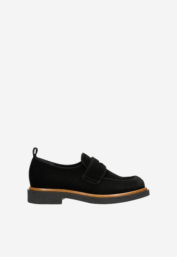 Čierne dámske mokasíny penny loafers v casual štýle