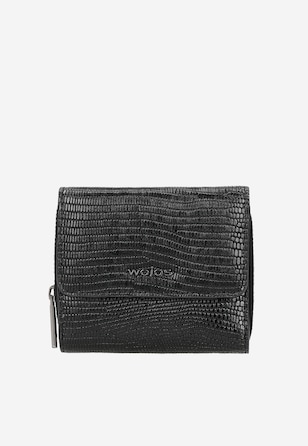 Čierna dámska peňaženka v originálnom štruktúrovanom dizajne