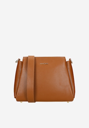 Kožený světle hnědý kufřík pro dámy