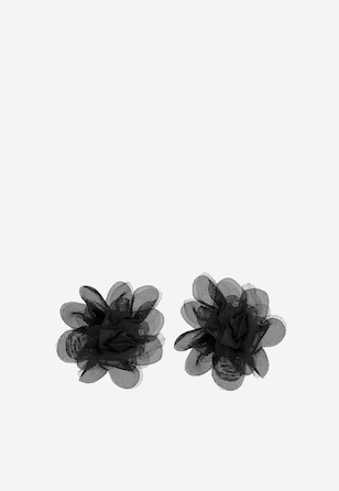 Czarny kwiat ozdoba do obuwia w formie klipsa