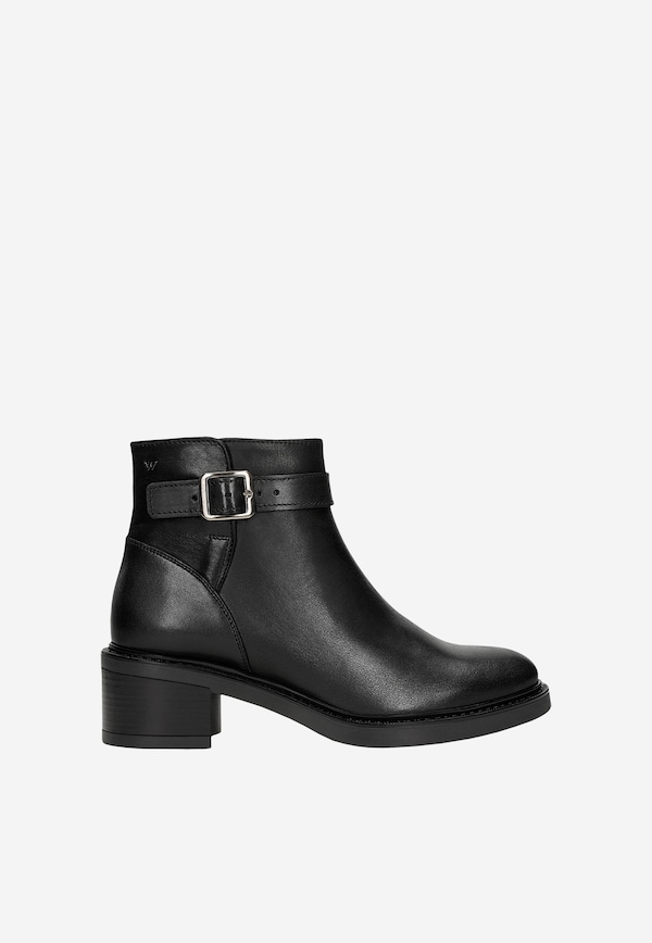 Botine negre îmblănite cu toc damă