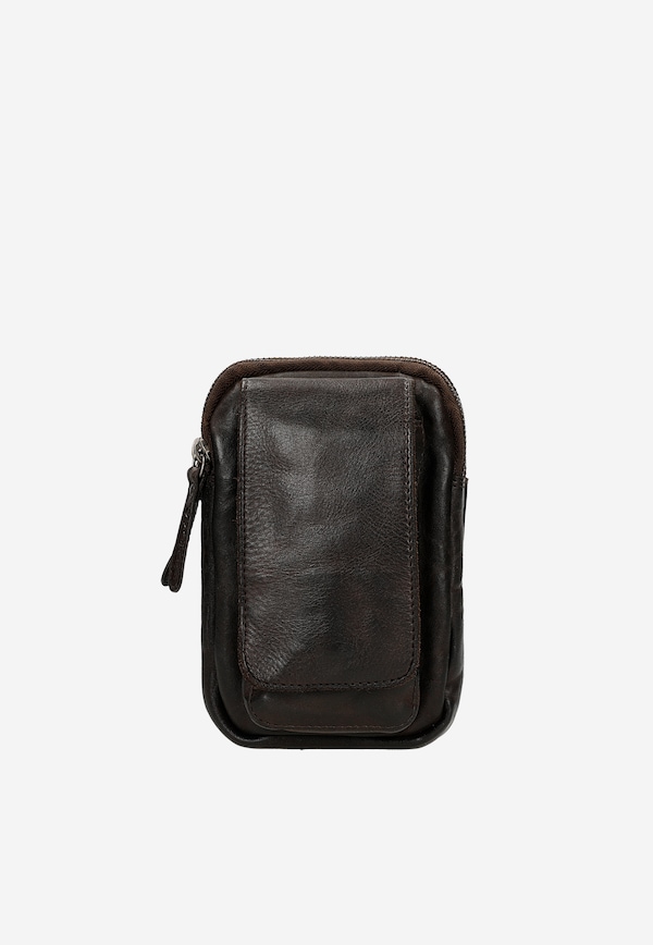 Small dark brown leather bag