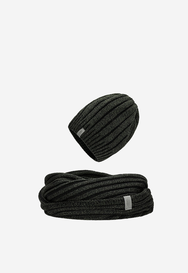 Men’s dark green set - hat + neck warmer