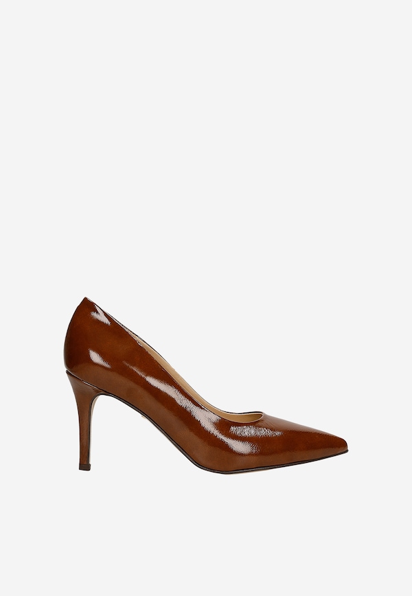 Pantofi stiletto clasici maro damă