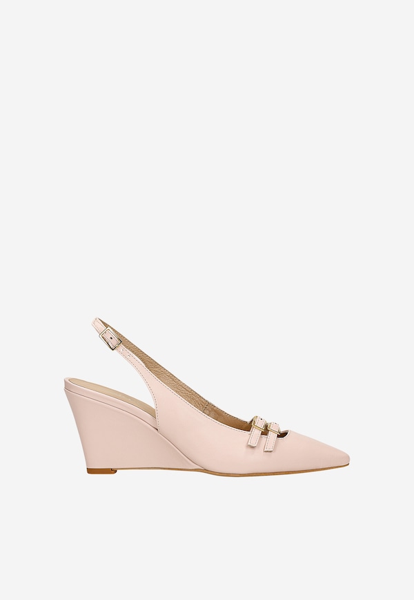 Pantofi bej cu toc de 6 cm damă