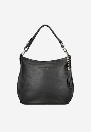 Duża czarna torebka damska skórzana