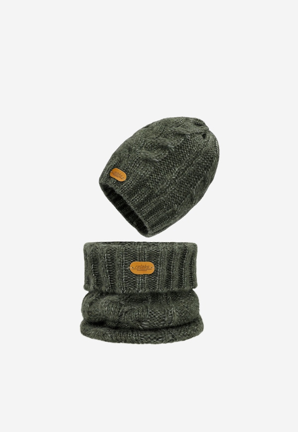 Set căciulă-fular din lâna merino RELAKS