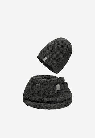 Grey RELAKS set hat + neck warmer