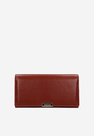 Czerwony portfel damski ze skóry licowej