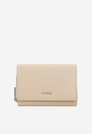 Malá béžová dámska peňaženka z lícovej kože