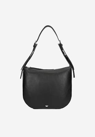 Duża skórzana torebka damska ze srebrnym logo