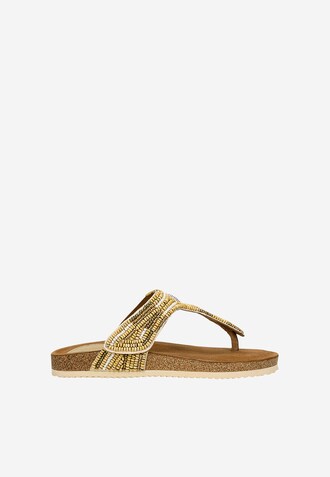 Beżowe japonki w stylu boho