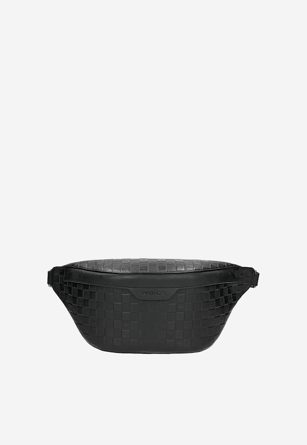 Men's black branded belt bag