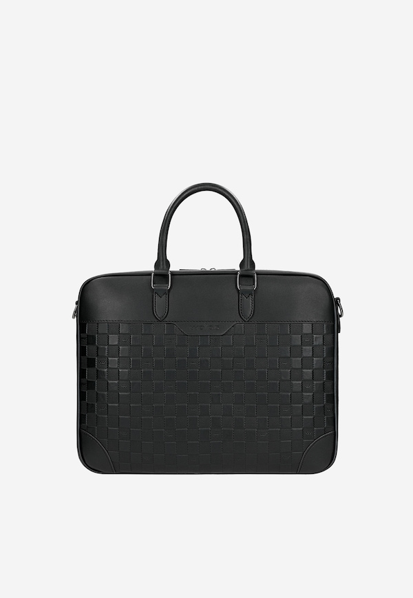 Large branded leather bag with laptop compartment