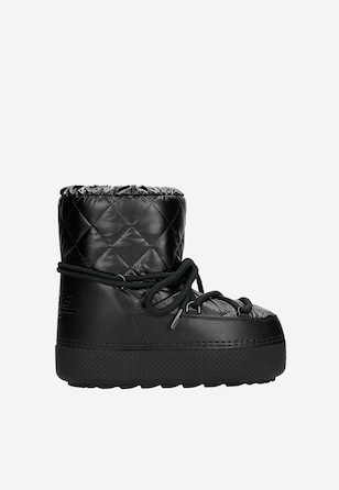 Cizme de zăpadă negre cu material matlasat RELAKS
