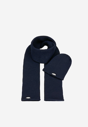 Granatowy zestaw RELAKS czapka + szalik