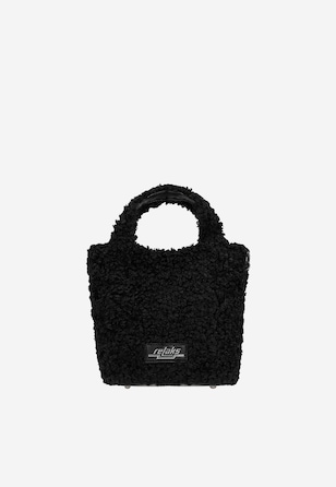 RELAKS černá kožešinová kabelka-kufřík