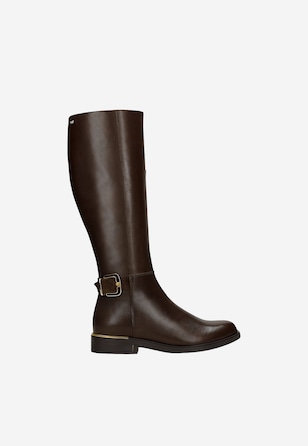 Brown leather riding boots