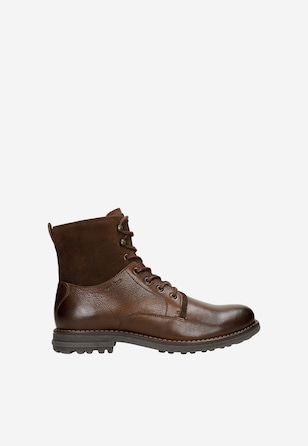 Brązowe trzewiki męskie w stylu miejskim