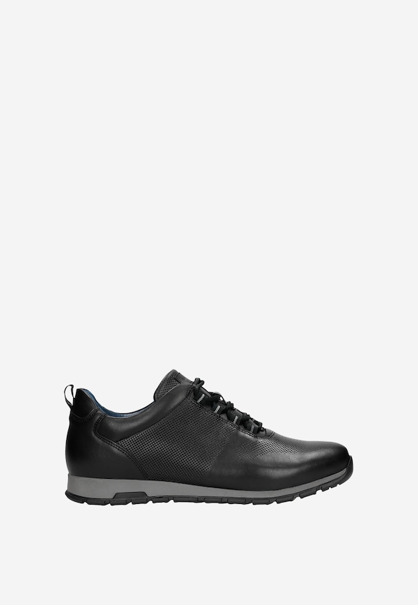 Czarne sneakersy męskie ze skóry licowej