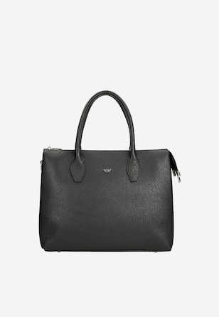 Skórzany kuferek damski w kolorze czarnym