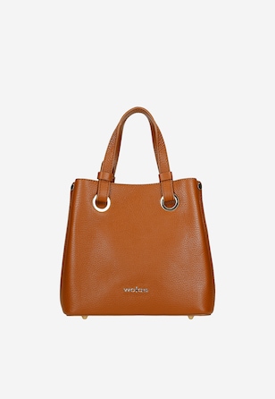 Dámský kufřík ze světle hnědé lícové kůže