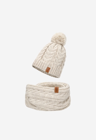 RELAKS ciepły zimowy zestaw czapka + komin