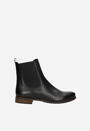 Black leather Chelsea boots for women
