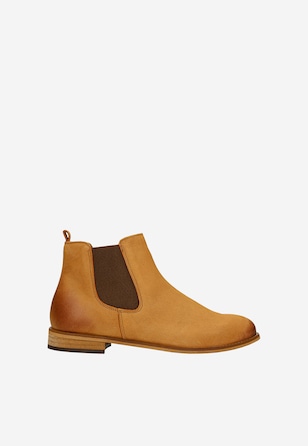 Women's light brown chelsea boots made of nubuck