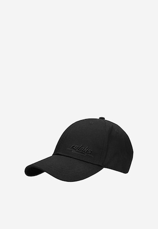 Czarna materiałowa czapka z daszkiem RELAKS