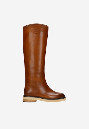 Light brown leather riding boots