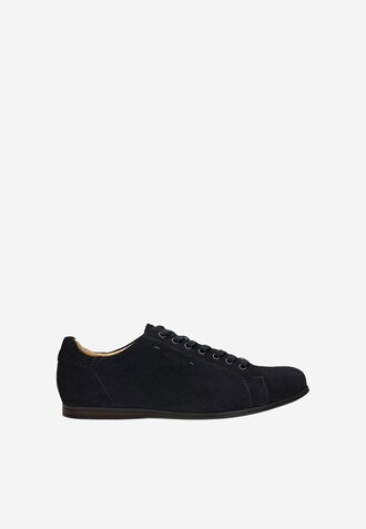 Granatowe sneakersy męskie z dwoiny welurowej