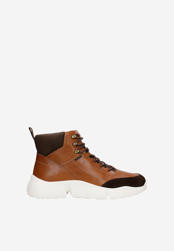 Wysokie sneakersy męskie na białej podeszwie