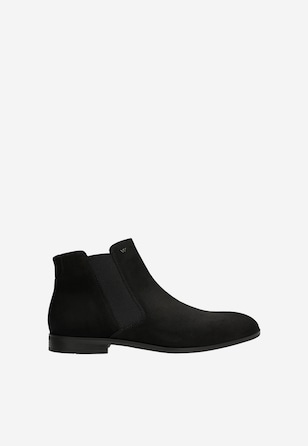 Czarne sztyblety męskie z nubuku