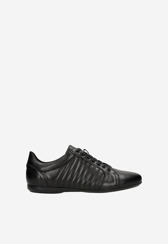 Czarne sneakersy meskie z ozdobnymi przeszyciami