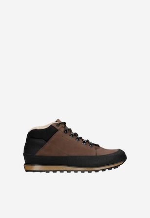Brązowo-czarne wysokie trekkingi męskie z ociepleniem