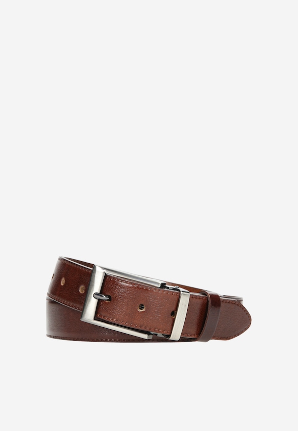 Men's brown leather belt