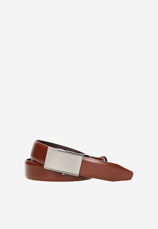 Brązowy pasek z pełną klamrą