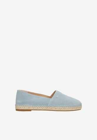 Jasnoniebieskie espadryle damskie z dwoiny
