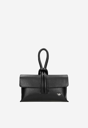 Czarna wizytowa torebka damska skórzana