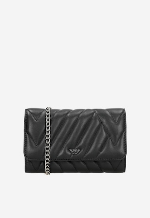 Czarna pikowana torebka kopertówka