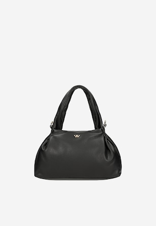 Mała czarna torebka damska ze skóry licowej