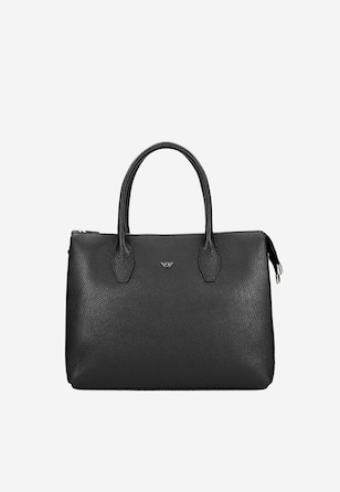 Černá kožená kufrová taška s praktickým uchem