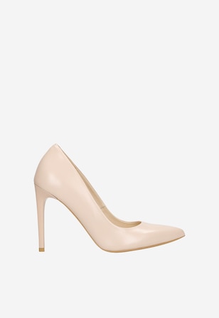 Eleganckie beżowe czółenka damskie na szpilce