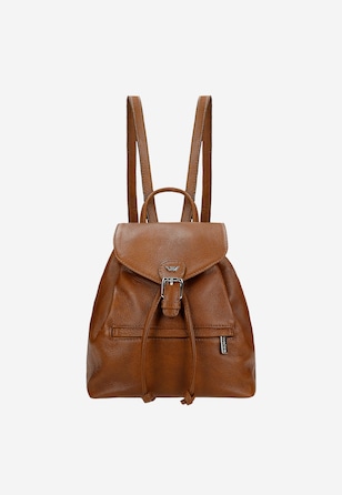 Hnedý dámsky ruksak z lícovej kože