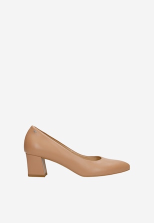 Elegantní béžové lodičky z lícové kůže