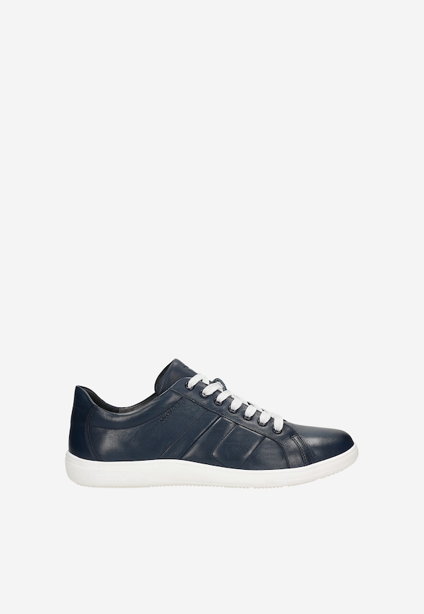 Granatowe skórzane sneakersy męskie